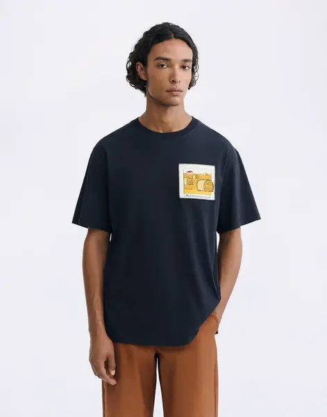 Tričko Thinking MU Straw Camp Navy Aaron Tee NAVY