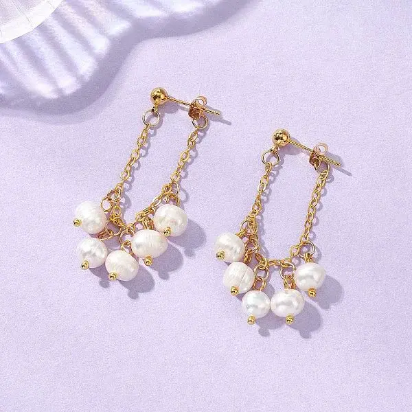 304 Stainless Steel Dangle Stud Earrings
