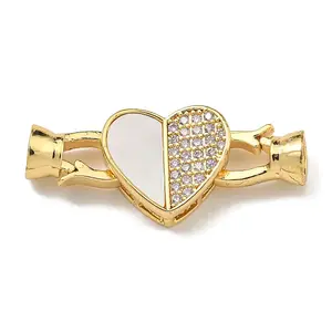 Brass Micro Pave Clear Cubic Zirconia Fold Over Clasps