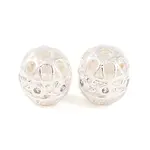 Brass Micro Pave Clear Cubic Zirconia Beads