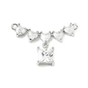 Brass Micro Pave Clear Cubic Zirconia Pendants