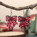 Christmas Theme Iron Acrylic Dangle Earrings