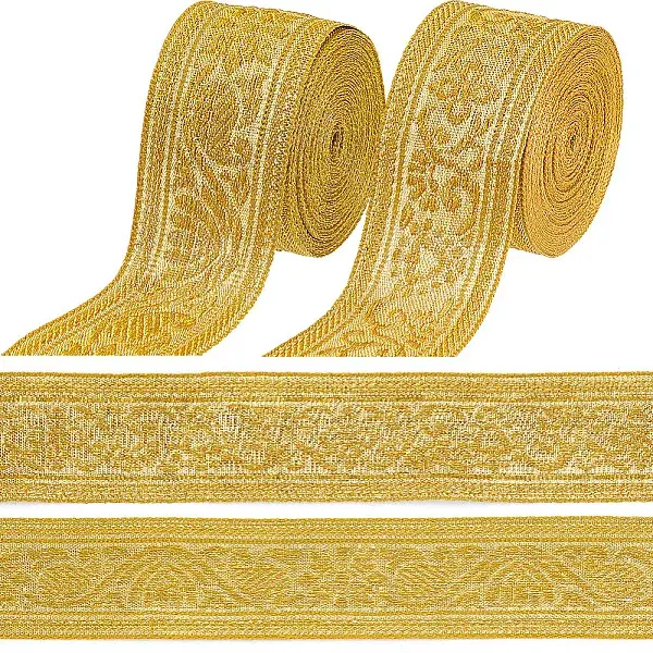 4Bundles 2 Styles Vintage Jacquard Polyester Ribbon