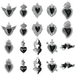 20Pcs 10 Styles Alloy Enamel Pendants