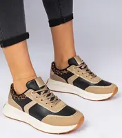 Gemre Black women's sneakers with glitter and animal print Markuta