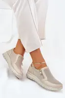 Boto Dámské polobotky na platformě se zipem zlaté Leanae