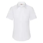 FRUIT OF THE LOOM F18•LADIES SHORT SLEEVE POPLIN SHIRT