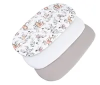 Medi Partners 3 – Pak – Fitted sheet for stroller – cotton – Deer in leaves – White – Gray