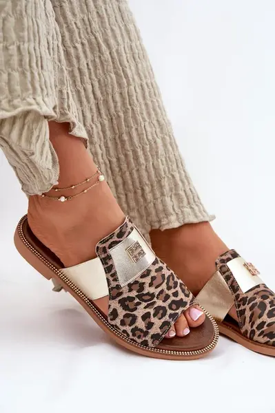 Elegantní Sandály Z Přírodní Kůže Na Ploché Podpatky Zazoo