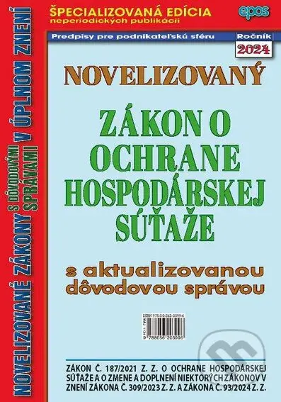 Novelizovaný zákon o ochrane hospodárskej súťaže - kniha z kategorie Obchodní právo