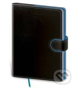 Zápisník Flip M tečkovaný černo/modrý