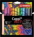 STABILO Cappi - ARTY - balenie 12 ks (Vláknový fix  s krúžkom na vrchnáčik)
