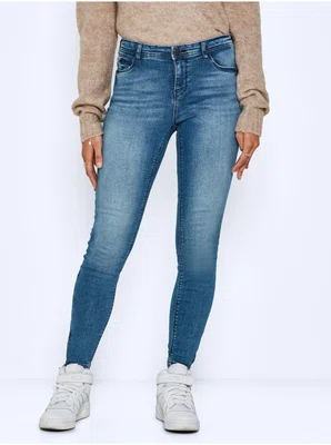 Modré dámské skinny fit džíny Noisy May Kimmy - Dámské