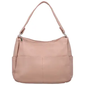 Stylová dámská koženková kabelka na rameno Irenea, růžová