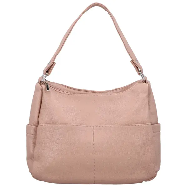 Stylová dámská koženková kabelka na rameno Irenea, růžová
