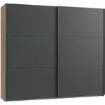 MID.YOU SKŘÍŇ S POSOUVACÍMI DVEŘMI, barvy grafitu, barvy dubu, 250/216/65 cm