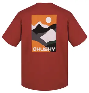 Husky Tee Panorama M S, dark red Pánské bavlněné triko