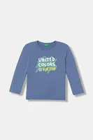 Dětské bavlněné tričko s dlouhým rukávem United Colors of Benetton