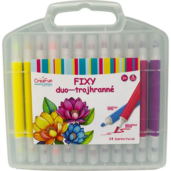 CreaFun - FIXY DUO trojhranné 24 barev