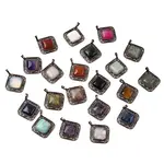 Natural & Synthetic Mixed Gemstone Rhombus Pendants