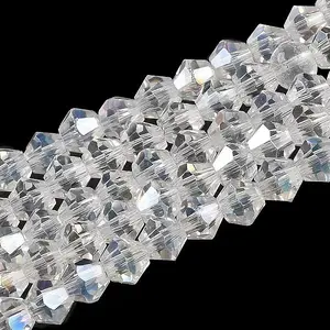 Transparent Electroplate Glass Beads Strands