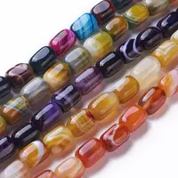 Natural Dyed Striped Agate/Banded Agate Beads Strands