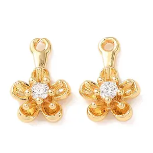 Brass Micro Pave Cubic Zirconia Pendants