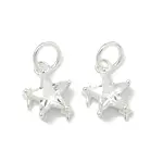 925 Sterling Silver Pave Clear Cubic Zirconia Star Charms
