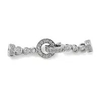 Ring Brass Micro Pave Clear Cubic Zirconia Fold Over Clasps