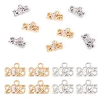 8Pcs 2 Colors Glass Charms