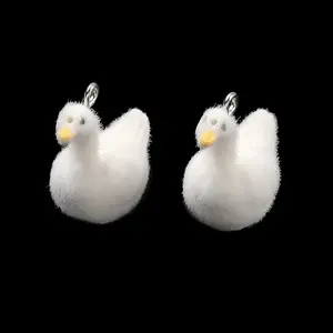 Flocking Opaque Resin Pendants