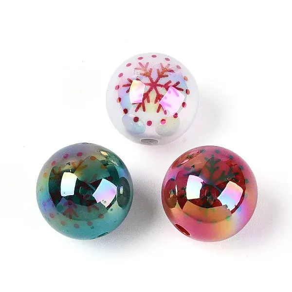 UV Plating Printed Opaque Acrylic Beads