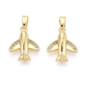 Brass Micro Pave Cubic Zirconia Pendants