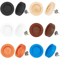 36Pcs 6 Colors Wooden Stud Earring Findings