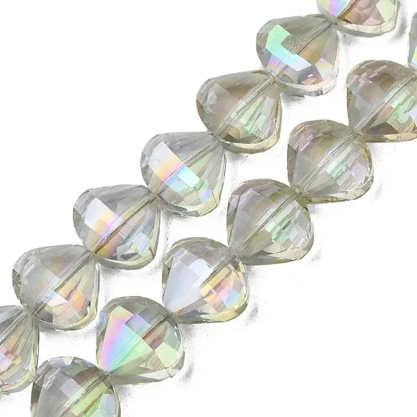 Electroplate Transparent Glass Beads Strands