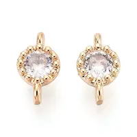 Brass Pave Cubic Zirconia Connector Charms