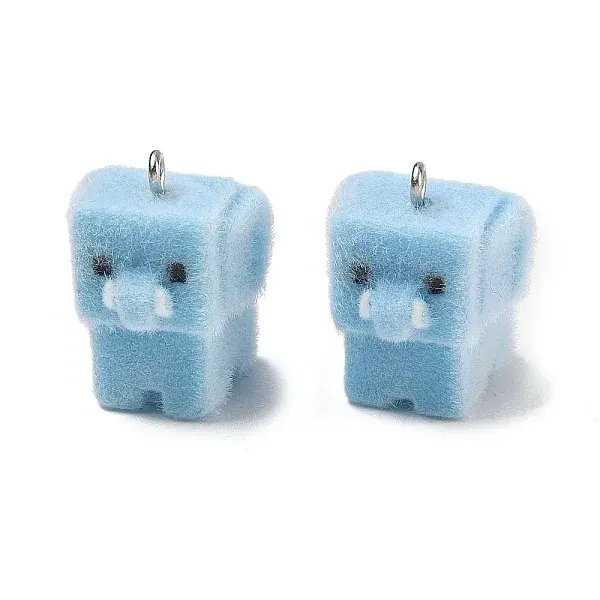 Flocking Opaque Resin Pendants