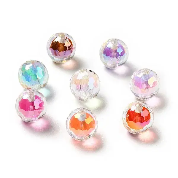 Two Tone UV Plating Rainbow Iridescent Acrylic Beads