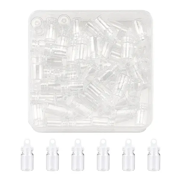 50Pcs Glass Bottle Pendant Decoration