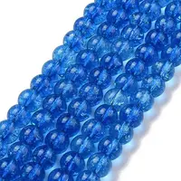 Crackle Glass Round Bead Strands