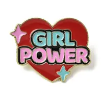 Word Girl Power Alloy Enamel Pins for Clothes for Women