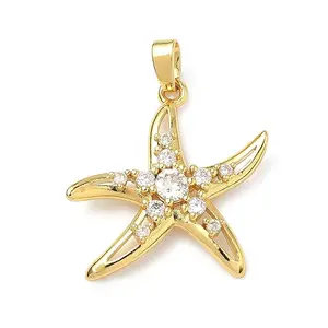 Brass Micro Pave Clear Cubic Zirconia Pendants