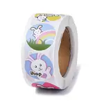 8 Patterns Round Dot Easter Theme Paper Self-adhesive Rabbit Easter Egg Stickers
