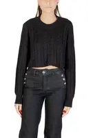 Černá crop mikina s dlouhými rukávy