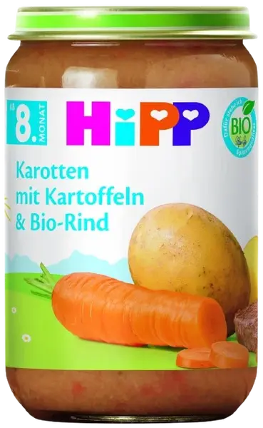 HIPP BIO Brambory, zelenina a hovězí maso, od 8. měsíce, 220 g