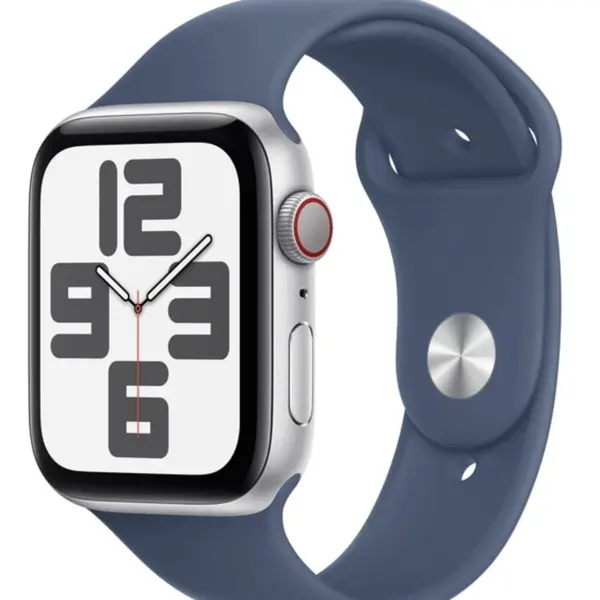 APPLE Watch SE (2024) Cellular 44mm Stříbrný hliník s denimovým sportovním řemínkem M/L
