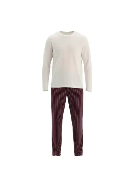 Dagi Dlhé pyžamo  svetlobéžová / červená / čierna