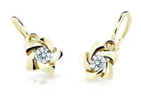 Cutie Jewellery Zlaté detské náušnice C2201-10-X-1 biela