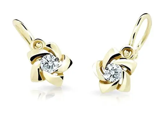 Cutie Jewellery Zlaté detské náušnice C2201-10-X-1 biela