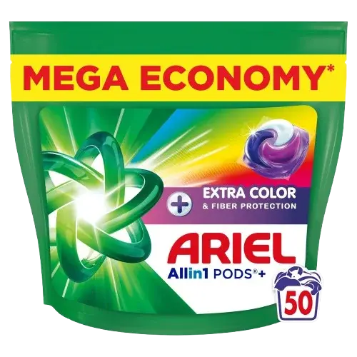 ARIEL Allin1 PODS+, Extra color & fiber protection, kapsle na praní, 50 ks